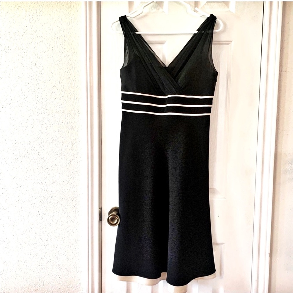 Ann Taylor Y2K Babydoll Sheer V-neck Empire Waist Dress Sz 4 Party Silk Dressy
